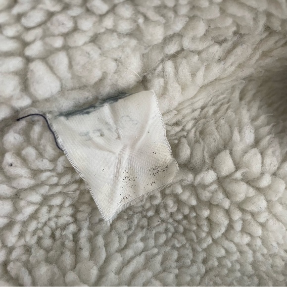 Vintage Sherpa Fleece Lined Denim Jacket Button Down Dark Medium Wash Size Small - Picture 3 of 12